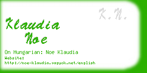 klaudia noe business card